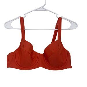 Old Navy Women Padded Underwire Swim Bikini Top SZ M Burnt Orange Summer Casual
